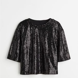 H&M sequined black top size XXL